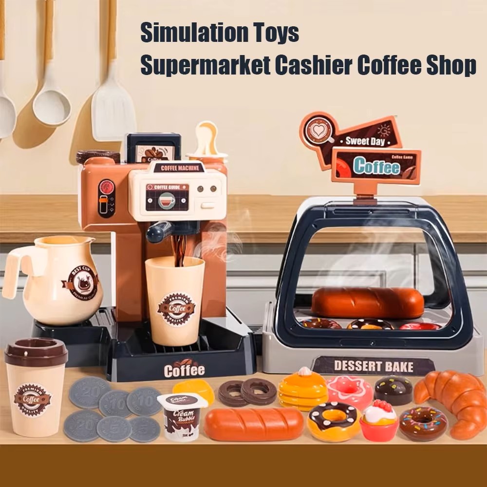 Toy Cash Register - Игровой набор 3 в 1: Кофемашина,
