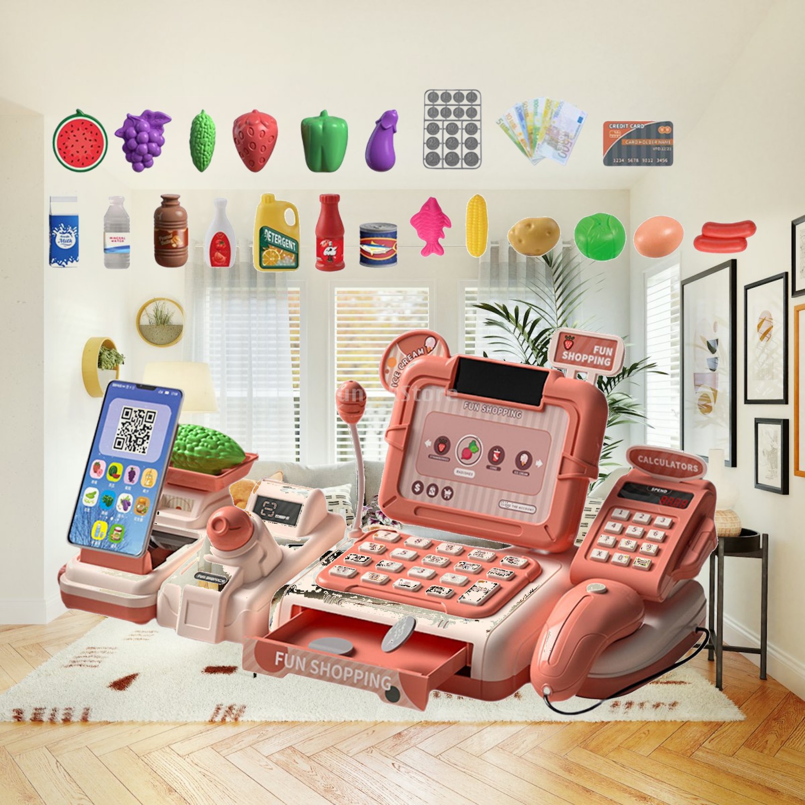 Toy Cash Register - Игровой набор «Кассовый аппарат для супермаркета»