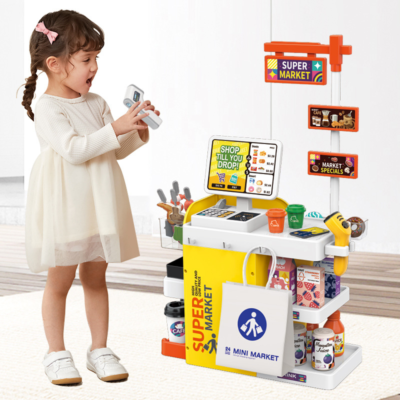 Toy Cash Register - Детский игровой набор «Мини-супермаркет»: кассовый аппарат,