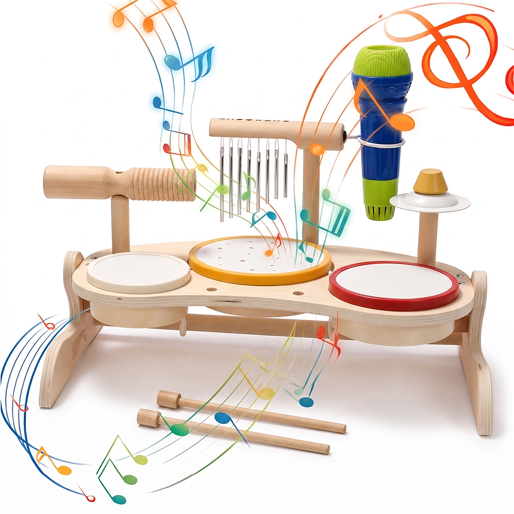 Kids Toys Xylophone - Детский деревянный барабанный набор, музыкальная игрушка,