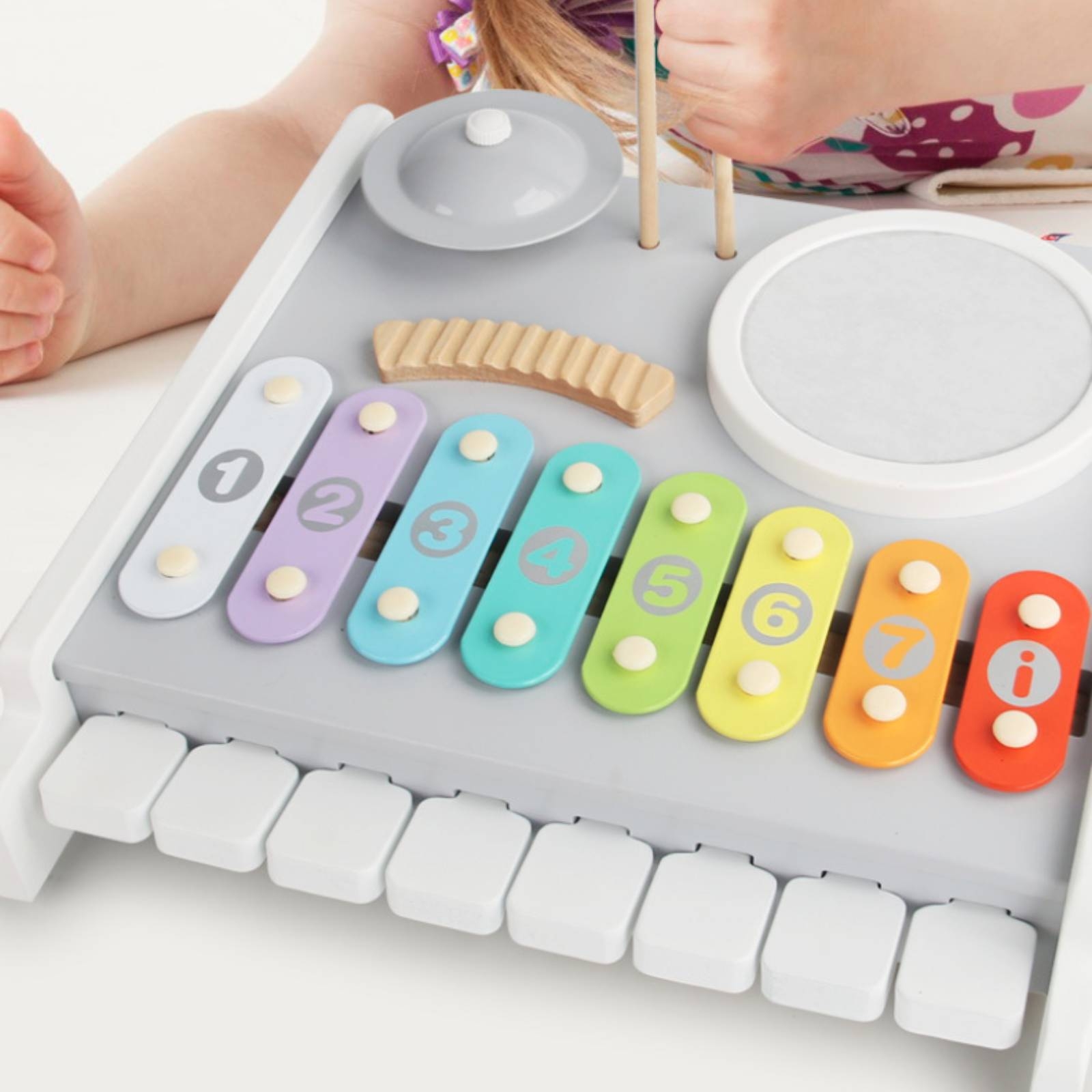 Kids Toys Xylophone - Игровой набор: пианино, ксилофон, барабан с