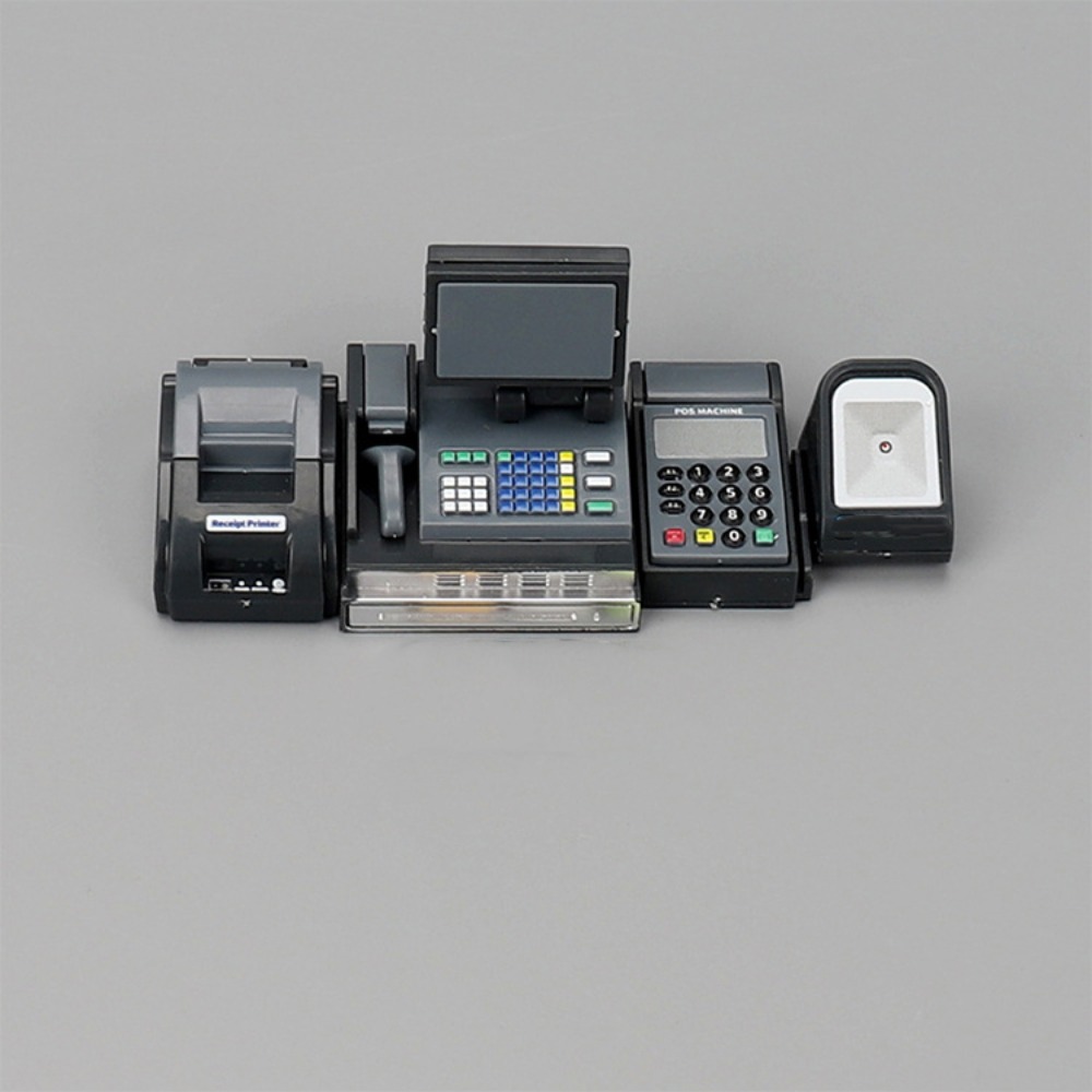 Toy Cash Register - Миниатюрный кассовый аппарат для дома, черно-серый,