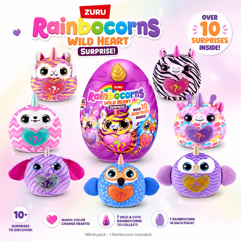 Unicorn Stuffed Toy - ZURU Rainocorns Wild Heart Surprise: Серия