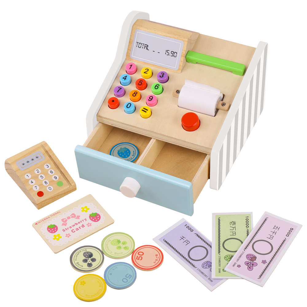 Toy Cash Register - Деревянный кассовый аппарат, игрушки, детский магазин,