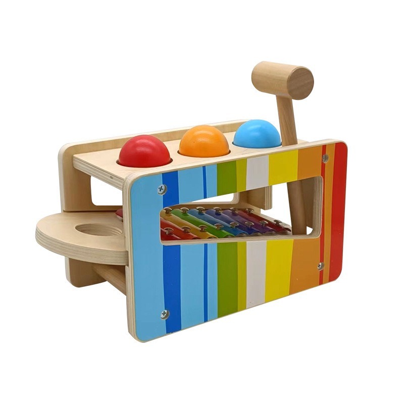 Kids Toys Xylophone - Скамейка с выдвижным ксилофоном, прочная деревянная