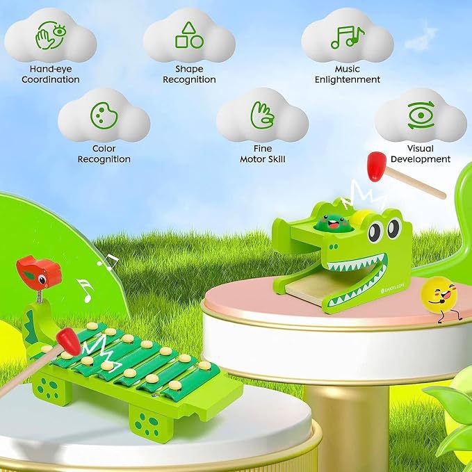 Деревянный ксилофон-крокодил М – обзор и цена Kids Toys Xylophone