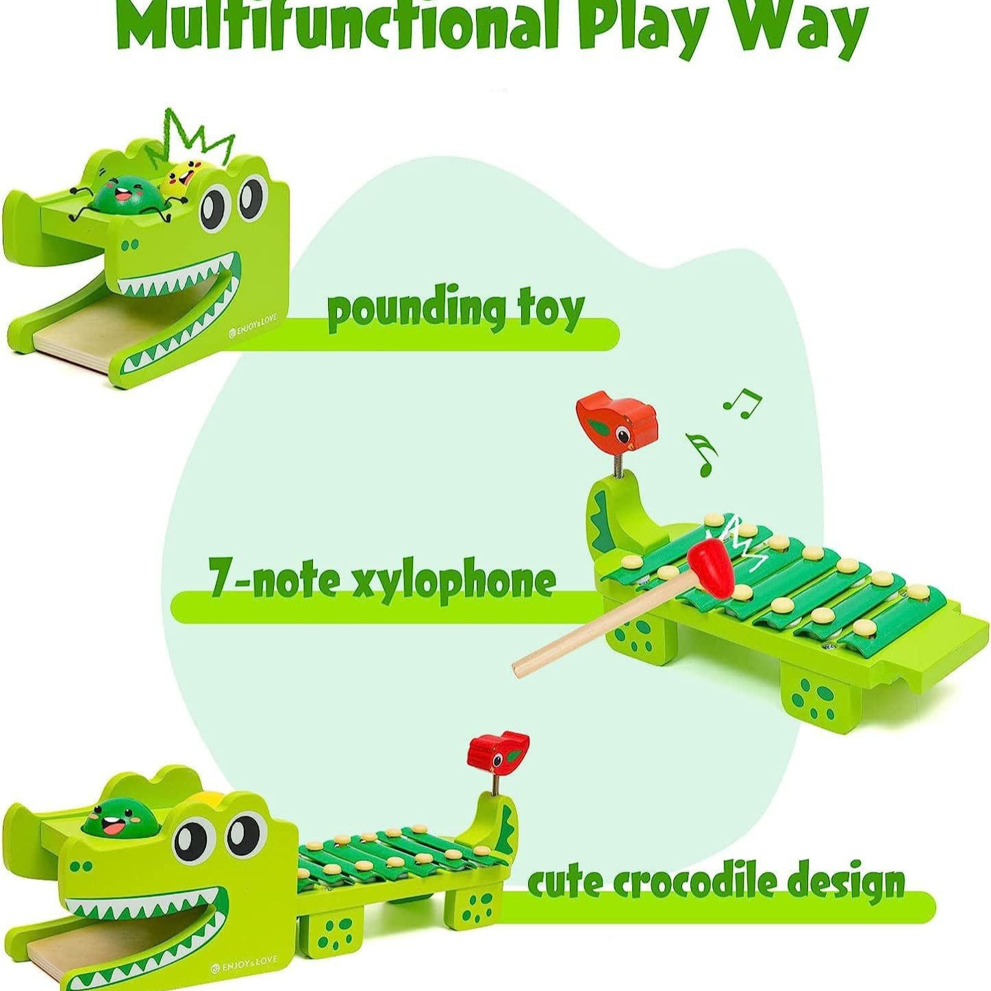 Деревянный ксилофон-крокодил М – обзор и цена Kids Toys Xylophone